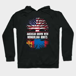 American Grown with Mongolian Roots USA Flag Hoodie